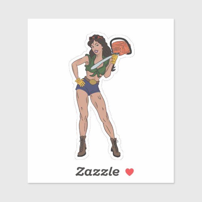 Chainsaw Betty Vinyl Pegatina Weatgerproof (Hoja)