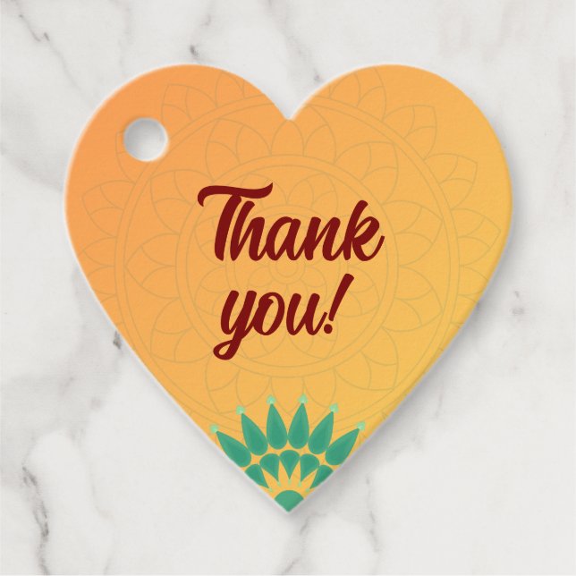 Chakra Dorado Etiqueta de Favor de Gracias (Anverso)