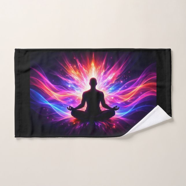 Chakra Meditation Hand Towel Yoga Design (Toalla de mano)