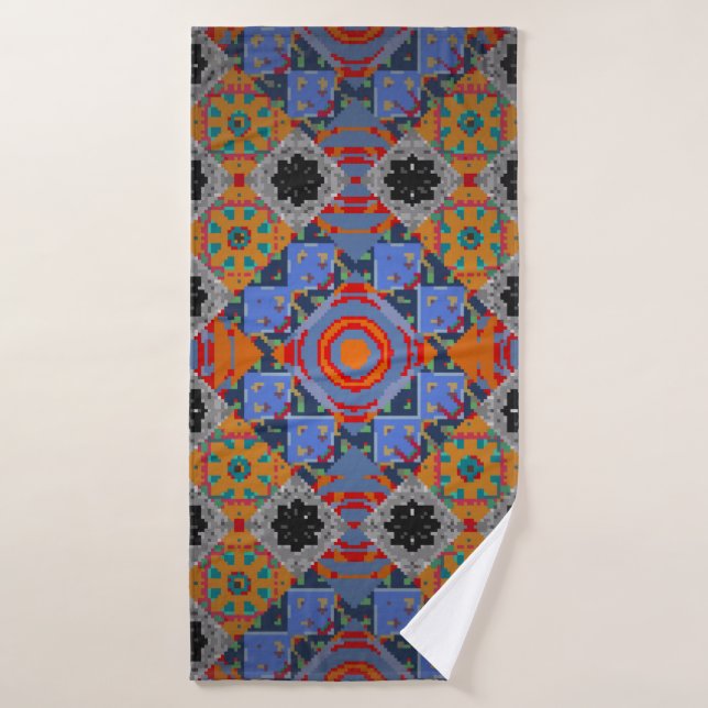 Chal de Bandanna, diseño de tela de mantel, nec de (Toalla de baño)