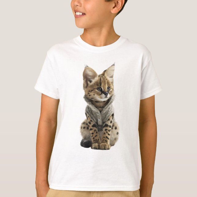 Chaleco de suéter gatito serval niños (Anverso)