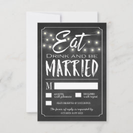Chalk Come Bebida y sé casada con tarjetas RSVP