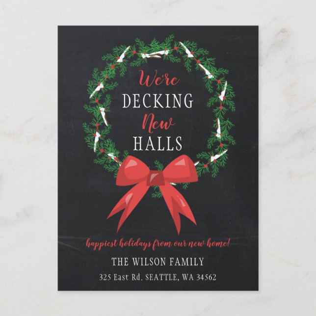 Chalk Decking The New Halls Moving Invitación (Anverso)