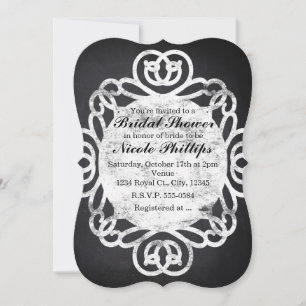 Chalk Vintage Frame Bridal Shower Invitaciones