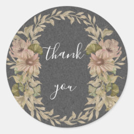 Chalk y Floral Gracias sello para sobres