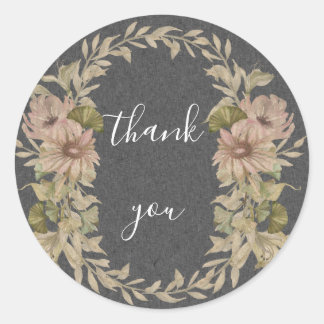 Chalk y Floral Gracias sello para sobres