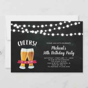 Chalkboard, alentamos 30° cumpleaños de invitación