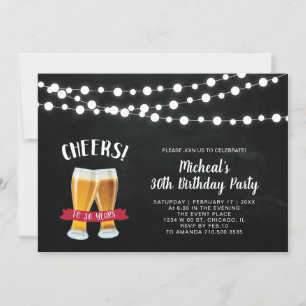 Chalkboard, alentamos 30° cumpleaños de invitación