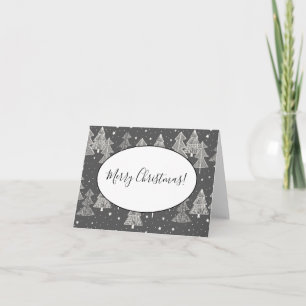 Chalkboard Árboles de Navidad dibujados a mano Nev