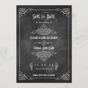 Chalkboard Art Deco Guardar las tarjetas de fecha