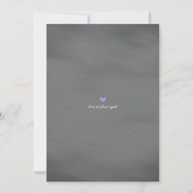 Chalkboard Art Style Purple Baby Invitación (Anverso)