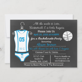 Chalkboard Basketball Lingerie Shower Invitaciones