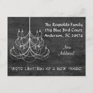 Chalkboard Chandelier Nueva tarjeta de desplazamie