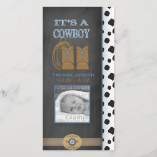 Chalkboard Cowboy Invitación para bebés