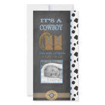 Chalkboard Cowboy Invitación para bebés