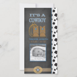 Chalkboard Cowboy Invitación para bebés