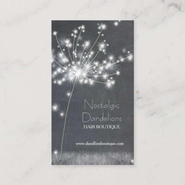 Chalkboard Dandelions Tarjeta para citas de negoci (Anverso)