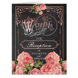 Chalkboard de boda vintage - Tarjeta de recepción