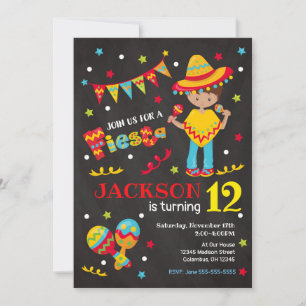 Chalkboard de invitación al cumpleaños de Fiesta M
