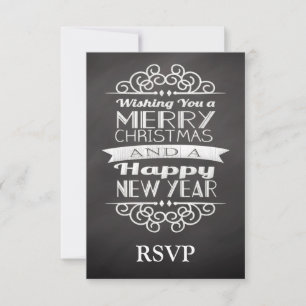 Chalkboard deseándote Feliz Navidad RSVP