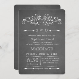 Chalkboard Flourish y Swirl | Invitación a la boda