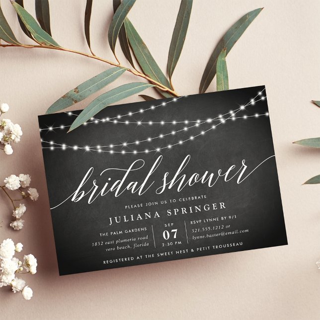 Chalkboard Garland Bridal Shower Invitación (Subido por el creador)