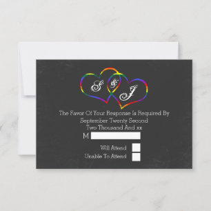Chalkboard Gay Pride Arcoiris Boda RSVP