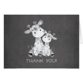 Chalkboard Giraffe Baby Shower Gracias Nota