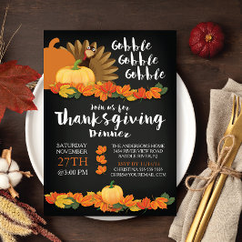 Chalkboard Gobble Turquia Invitación de Acción de 