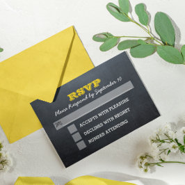 Chalkboard Gold Bar Mitzvah RSVP Card