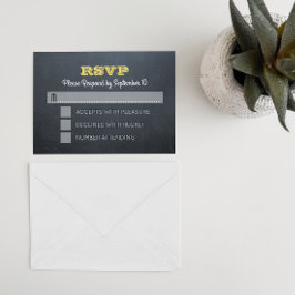 Chalkboard Golden Bar Mitzvah RSVP Card
