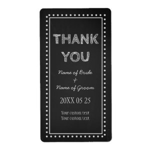 Chalkboard Gracias a Bodas Favorables Etiquetas