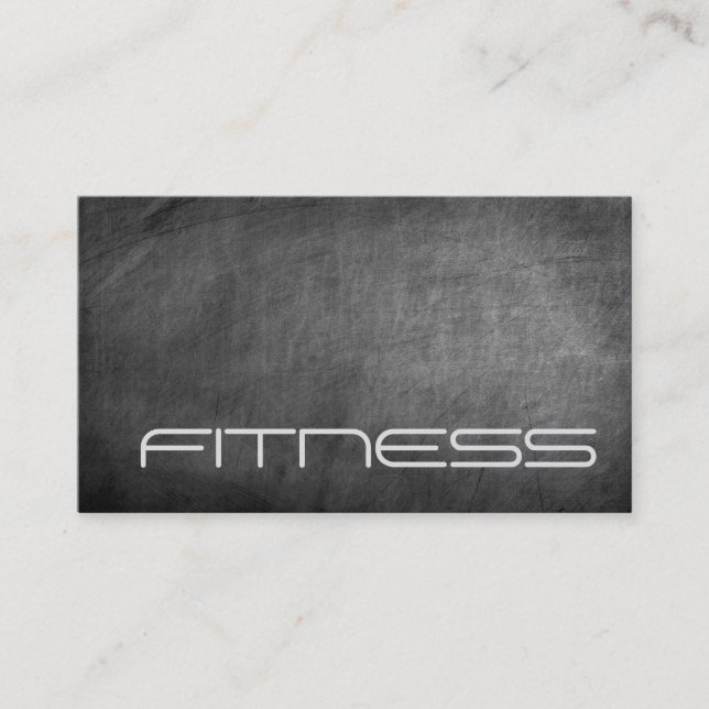 Chalkboard Gray Fitness Sport Tarjeta de presentac (Anverso)