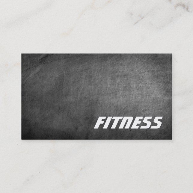 Chalkboard Gray Fitness Sport tarjeta de presentac (Anverso)