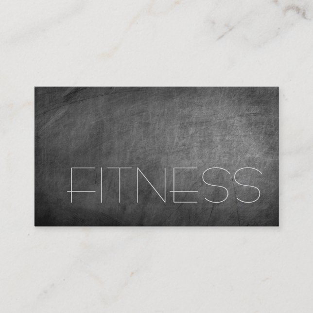 Chalkboard Gray Fitness Sport Tarjeta de presentac (Anverso)