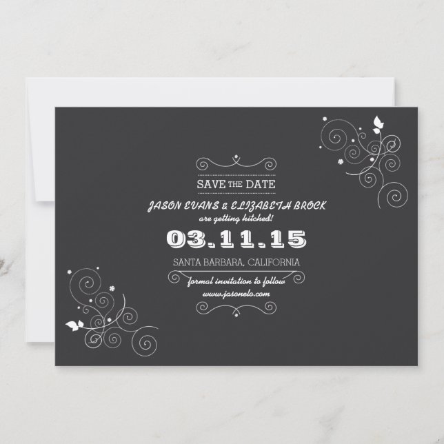 Chalkboard guardar la postal de fecha (Anverso)