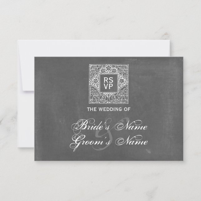 Chalkboard Inspired Wedding RSVP (Anverso)