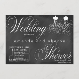 Chalkboard Invitación a ducha de boda lesbiana