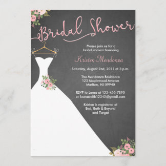 Chalkboard Invitaciones a ducha de novias con vest