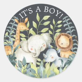 Chalkboard Jungle Anima It's a boy Favor Pegatina