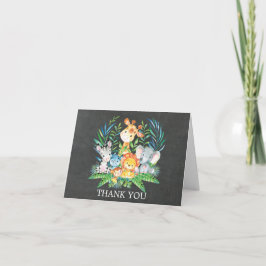 Chalkboard Jungle Baby Shower Gracias Nota