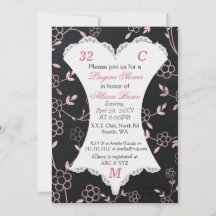 Chalkboard Lingerie Shower Bachelorette Invitación