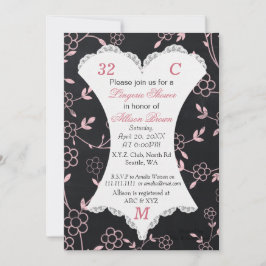 Chalkboard Lingerie Shower Bachelorette Invitación