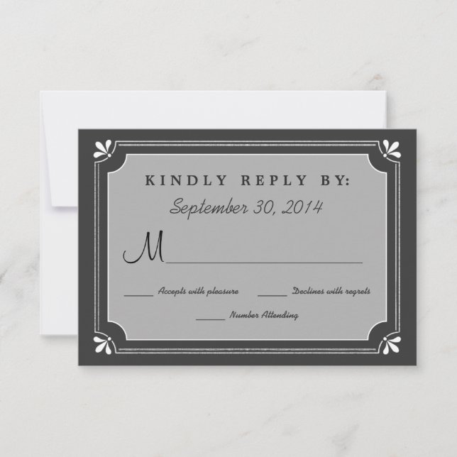 Chalkboard Love Birds Wedds Wedding RSVP (Anverso)