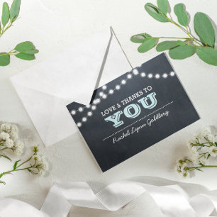 Chalkboard Luces Aqua Bat Mitzvah Gracias Nota