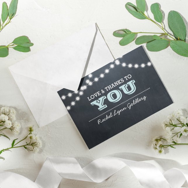 Chalkboard Luces Aqua Bat Mitzvah Gracias Nota (Subido por el creador)