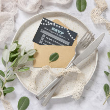 Chalkboard Luces Aqua Bat Mitzvah RSVP Card