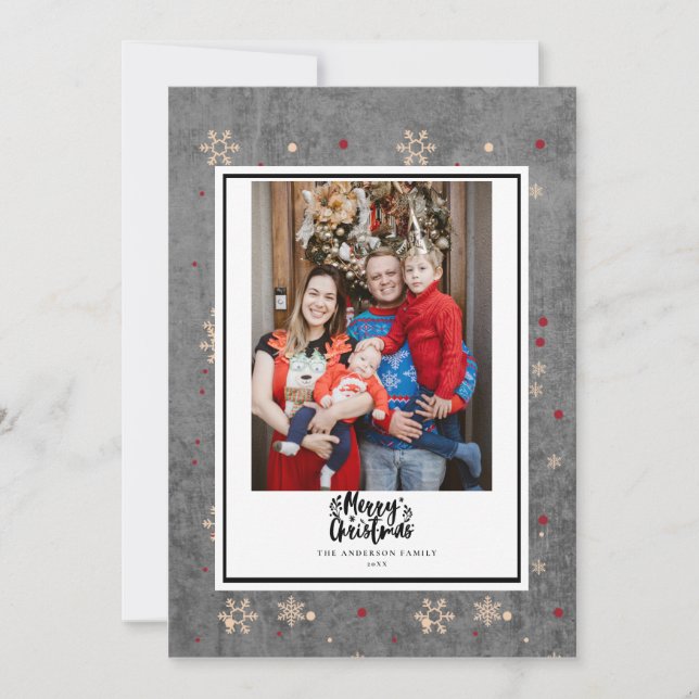 Chalkboard Marco botánico Feliz Navidad (Anverso)