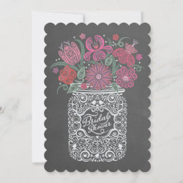 Chalkboard Mason Jar Bridal Shower Invitación