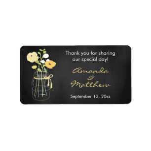 Chalkboard Mason Jar Etiquetas de Favor de la Boda